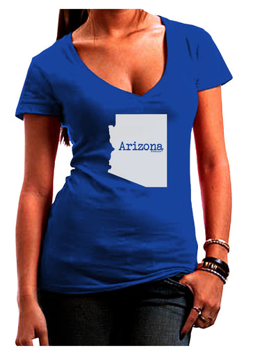Arizona - United States Shape Juniors V-Neck Dark T-Shirt by TooLoud-Womens V-Neck T-Shirts-TooLoud-Royal-Blue-Juniors Fitted Small-Davson Sales