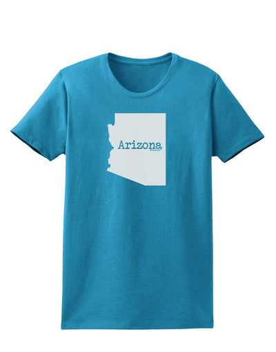 Arizona - United States Shape Womens Dark T-Shirt by TooLoud-Womens T-Shirt-TooLoud-Turquoise-X-Small-Davson Sales