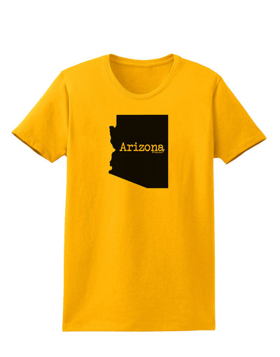 Arizona - United States Shape Womens T-Shirt by TooLoud-Womens T-Shirt-TooLoud-Gold-X-Small-Davson Sales