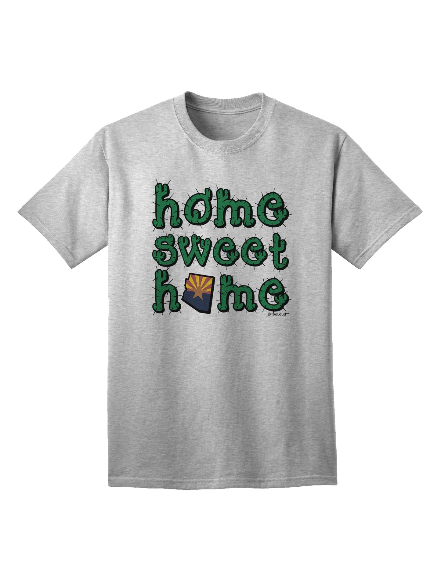 Arizona-themed Cactus and State Flag Adult T-Shirt by TooLoud for a Cozy Home-Mens T-shirts-TooLoud-AshGray-Small-Davson Sales