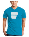 Arkansas - United States Shape Adult Dark V-Neck T-Shirt by TooLoud-Mens V-Neck T-Shirt-TooLoud-Turquoise-Small-Davson Sales