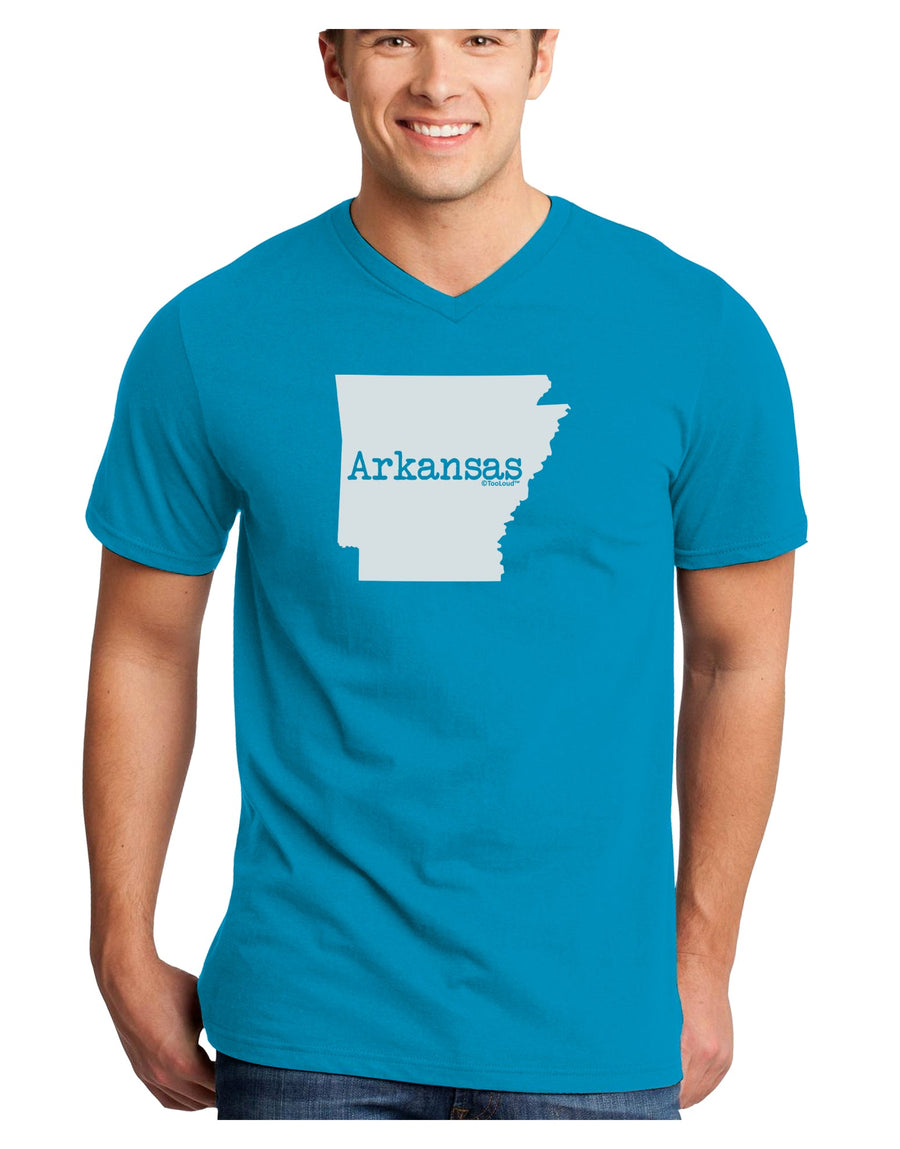 Arkansas - United States Shape Adult Dark V-Neck T-Shirt by TooLoud-Mens V-Neck T-Shirt-TooLoud-Black-Small-Davson Sales