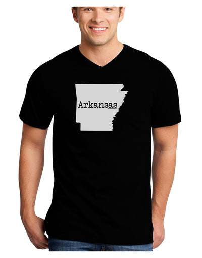 Arkansas - United States Shape Adult Dark V-Neck T-Shirt by TooLoud-Mens V-Neck T-Shirt-TooLoud-Black-Small-Davson Sales