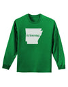 Arkansas - United States Shape Adult Long Sleeve Dark T-Shirt by TooLoud-TooLoud-Kelly-Green-Small-Davson Sales