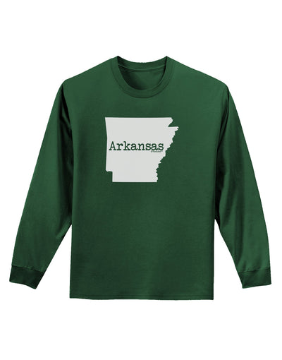 Arkansas - United States Shape Adult Long Sleeve Dark T-Shirt by TooLoud-TooLoud-Dark-Green-Small-Davson Sales