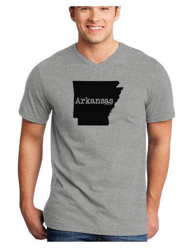 Arkansas - United States Shape Adult V-Neck T-shirt by TooLoud-Mens V-Neck T-Shirt-TooLoud-HeatherGray-Small-Davson Sales