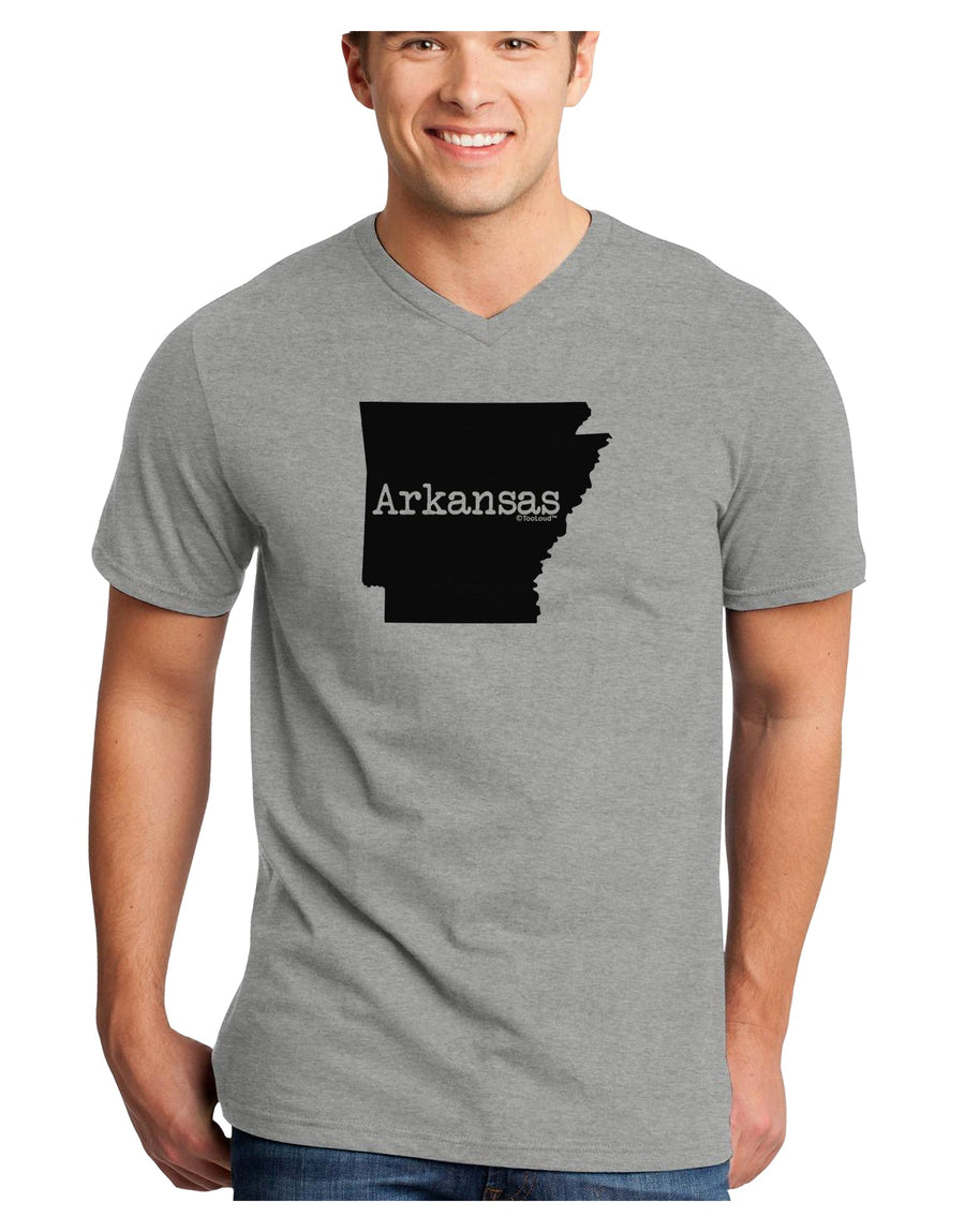 Arkansas - United States Shape Adult V-Neck T-shirt by TooLoud-Mens V-Neck T-Shirt-TooLoud-White-Small-Davson Sales