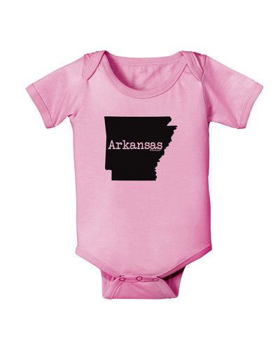 Arkansas - United States Shape Baby Romper Bodysuit by TooLoud-Baby Romper-TooLoud-Light-Pink-06-Months-Davson Sales