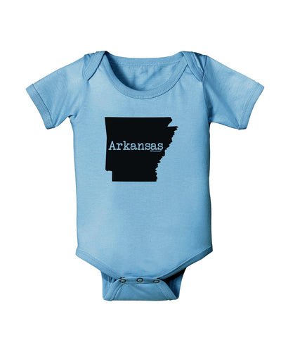 Arkansas - United States Shape Baby Romper Bodysuit by TooLoud-Baby Romper-TooLoud-Light-Blue-06-Months-Davson Sales