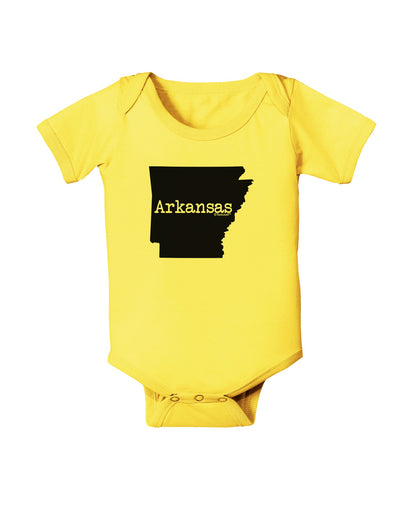 Arkansas - United States Shape Baby Romper Bodysuit by TooLoud-Baby Romper-TooLoud-Yellow-06-Months-Davson Sales