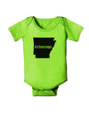 Arkansas - United States Shape Baby Romper Bodysuit by TooLoud-Baby Romper-TooLoud-Lime-Green-06-Months-Davson Sales