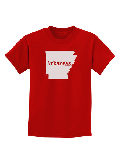 Arkansas - United States Shape Childrens Dark T-Shirt by TooLoud-Childrens T-Shirt-TooLoud-Red-X-Small-Davson Sales