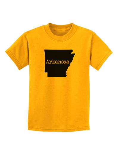 Arkansas - United States Shape Childrens T-Shirt by TooLoud-Childrens T-Shirt-TooLoud-Gold-X-Small-Davson Sales