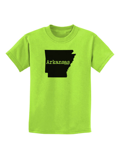 Arkansas - United States Shape Childrens T-Shirt by TooLoud-Childrens T-Shirt-TooLoud-Lime-Green-X-Small-Davson Sales