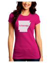 Arkansas - United States Shape Juniors Crew Dark T-Shirt by TooLoud-T-Shirts Juniors Tops-TooLoud-Hot-Pink-Juniors Fitted Small-Davson Sales