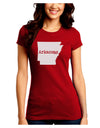 Arkansas - United States Shape Juniors Crew Dark T-Shirt by TooLoud-T-Shirts Juniors Tops-TooLoud-Red-Juniors Fitted Small-Davson Sales