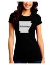 Arkansas - United States Shape Juniors Crew Dark T-Shirt by TooLoud-T-Shirts Juniors Tops-TooLoud-Black-Juniors Fitted Small-Davson Sales
