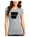 Arkansas - United States Shape Juniors T-Shirt by TooLoud-Womens Juniors T-Shirt-TooLoud-Ash-Gray-Juniors Fitted X-Small-Davson Sales