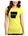 Arkansas - United States Shape Juniors T-Shirt by TooLoud-Womens Juniors T-Shirt-TooLoud-Yellow-Juniors Fitted X-Small-Davson Sales