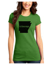 Arkansas - United States Shape Juniors T-Shirt by TooLoud-Womens Juniors T-Shirt-TooLoud-Kiwi-Green-Juniors Fitted X-Small-Davson Sales