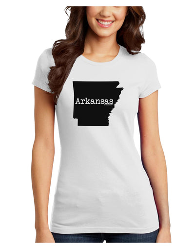 Arkansas - United States Shape Juniors T-Shirt by TooLoud-Womens Juniors T-Shirt-TooLoud-White-Juniors Fitted X-Small-Davson Sales