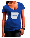 Arkansas - United States Shape Juniors V-Neck Dark T-Shirt by TooLoud-Womens V-Neck T-Shirts-TooLoud-Royal-Blue-Juniors Fitted Small-Davson Sales