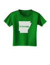 Arkansas - United States Shape Toddler T-Shirt Dark by TooLoud-Toddler T-Shirt-TooLoud-Clover-Green-2T-Davson Sales