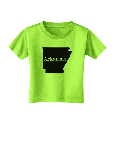 Arkansas - United States Shape Toddler T-Shirt by TooLoud-Toddler T-Shirt-TooLoud-Lime-Green-2T-Davson Sales