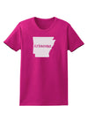 Arkansas - United States Shape Womens Dark T-Shirt by TooLoud-Womens T-Shirt-TooLoud-Hot-Pink-Small-Davson Sales