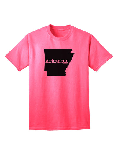 Arkansas - United States Silhouette Adult T-Shirt by TooLoud-Mens T-shirts-TooLoud-Neon-Pink-Small-Davson Sales