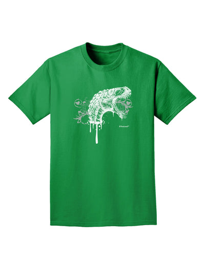 Artistic Ink Style Dinosaur Head Design Adult Dark T-Shirt by TooLoud-Mens T-Shirt-TooLoud-Kelly-Green-Small-Davson Sales