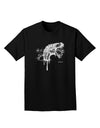 Artistic Ink Style Dinosaur Head Design Adult Dark T-Shirt by TooLoud-Mens T-Shirt-TooLoud-Black-Small-Davson Sales