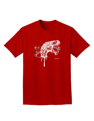 Artistic Ink Style Dinosaur Head Design Adult Dark T-Shirt by TooLoud-Mens T-Shirt-TooLoud-Red-Small-Davson Sales