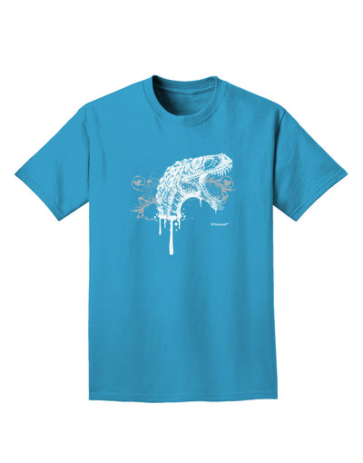 Artistic Ink Style Dinosaur Head Design Adult Dark T-Shirt by TooLoud-Mens T-Shirt-TooLoud-Turquoise-Small-Davson Sales