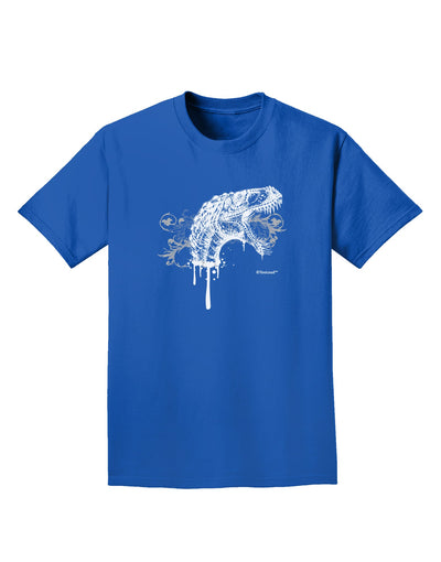 Artistic Ink Style Dinosaur Head Design Adult Dark T-Shirt by TooLoud-Mens T-Shirt-TooLoud-Royal-Blue-Small-Davson Sales