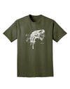 Artistic Ink Style Dinosaur Head Design Adult Dark T-Shirt by TooLoud-Mens T-Shirt-TooLoud-Military-Green-Small-Davson Sales