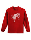 Artistic Ink Style Dinosaur Head Design Adult Long Sleeve Dark T-Shirt by TooLoud-TooLoud-Red-Small-Davson Sales