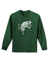 Artistic Ink Style Dinosaur Head Design Adult Long Sleeve Dark T-Shirt by TooLoud-TooLoud-Dark-Green-Small-Davson Sales