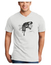 Artistic Ink Style Dinosaur Head Design Adult V-Neck T-shirt by TooLoud-Mens V-Neck T-Shirt-TooLoud-White-Small-Davson Sales