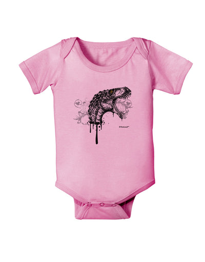 Artistic Ink Style Dinosaur Head Design Baby Romper Bodysuit by TooLoud-Baby Romper-TooLoud-Light-Pink-06-Months-Davson Sales