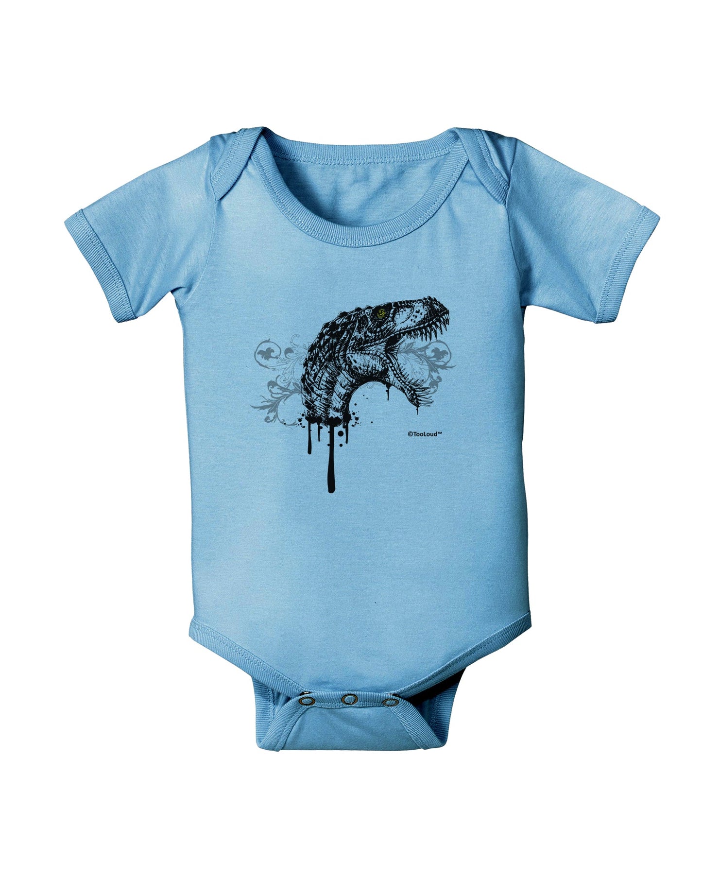 Artistic Ink Style Dinosaur Head Design Baby Romper Bodysuit by TooLoud-Baby Romper-TooLoud-Light-Blue-06-Months-Davson Sales