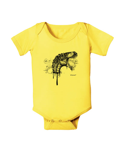 Artistic Ink Style Dinosaur Head Design Baby Romper Bodysuit by TooLoud-Baby Romper-TooLoud-Yellow-06-Months-Davson Sales