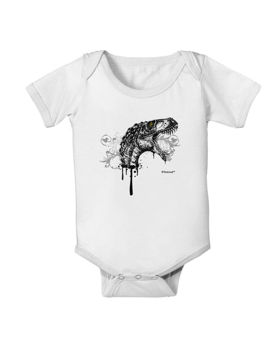 Artistic Ink Style Dinosaur Head Design Baby Romper Bodysuit by TooLoud-Baby Romper-TooLoud-White-06-Months-Davson Sales