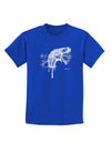 Artistic Ink Style Dinosaur Head Design Childrens Dark T-Shirt by TooLoud-Childrens T-Shirt-TooLoud-Royal-Blue-X-Small-Davson Sales