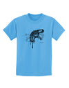 Artistic Ink Style Dinosaur Head Design Childrens T-Shirt by TooLoud-Childrens T-Shirt-TooLoud-Aquatic-Blue-X-Small-Davson Sales