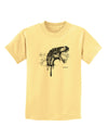 Artistic Ink Style Dinosaur Head Design Childrens T-Shirt by TooLoud-Childrens T-Shirt-TooLoud-Daffodil-Yellow-X-Small-Davson Sales