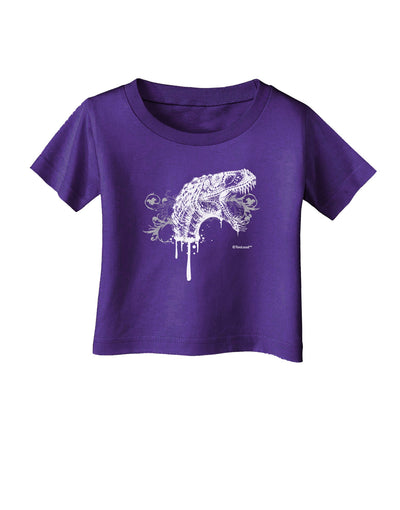 Artistic Ink Style Dinosaur Head Design Infant T-Shirt Dark by TooLoud-Infant T-Shirt-TooLoud-Purple-06-Months-Davson Sales