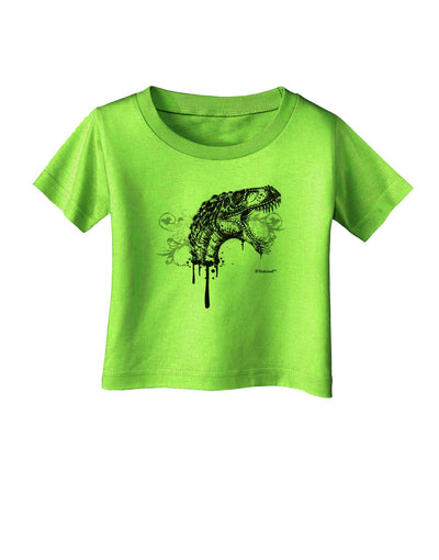 Artistic Ink Style Dinosaur Head Design Infant T-Shirt by TooLoud-Infant T-Shirt-TooLoud-Lime-Green-06-Months-Davson Sales