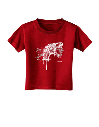 Artistic Ink Style Dinosaur Head Design Toddler T-Shirt Dark by TooLoud-Toddler T-Shirt-TooLoud-Red-2T-Davson Sales