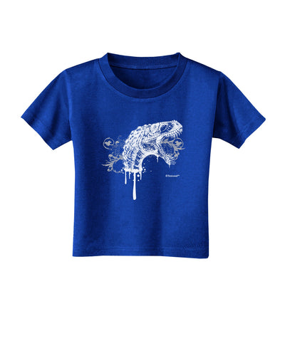 Artistic Ink Style Dinosaur Head Design Toddler T-Shirt Dark by TooLoud-Toddler T-Shirt-TooLoud-Royal-Blue-2T-Davson Sales